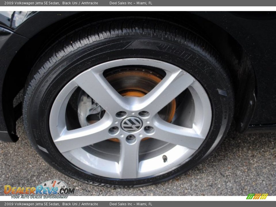 2009 Volkswagen Jetta SE Sedan Black Uni / Anthracite Photo #11