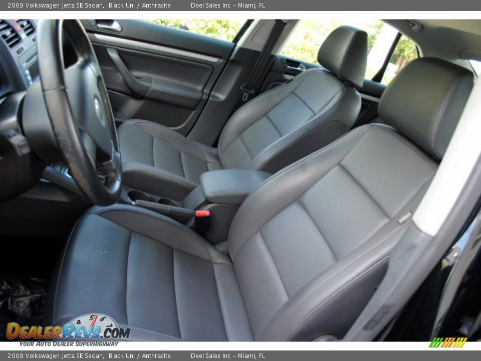 2009 Volkswagen Jetta SE Sedan Black Uni / Anthracite Photo #15