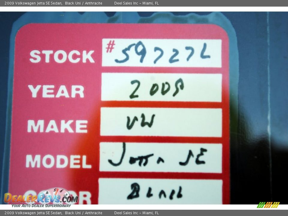 2009 Volkswagen Jetta SE Sedan Black Uni / Anthracite Photo #20
