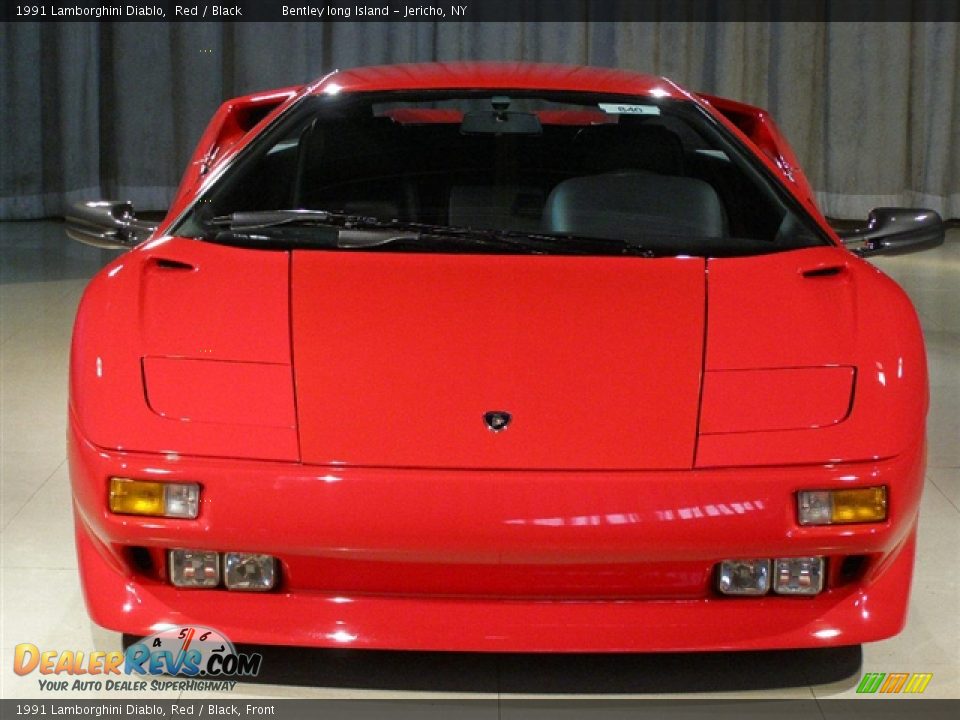 1991 Lamborghini Diablo, Red / Black, Front - 1991 Lamborghini Diablo