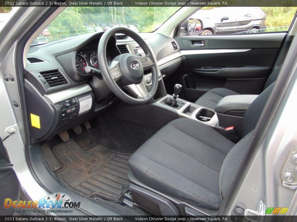 Off Black Interior - 2011 Subaru Outback 2.5i Wagon Photo #13