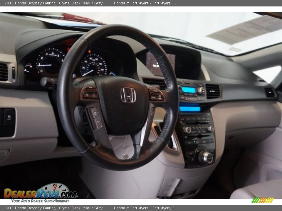 2013 Honda Odyssey Touring Crystal Black Pearl / Gray Photo #13