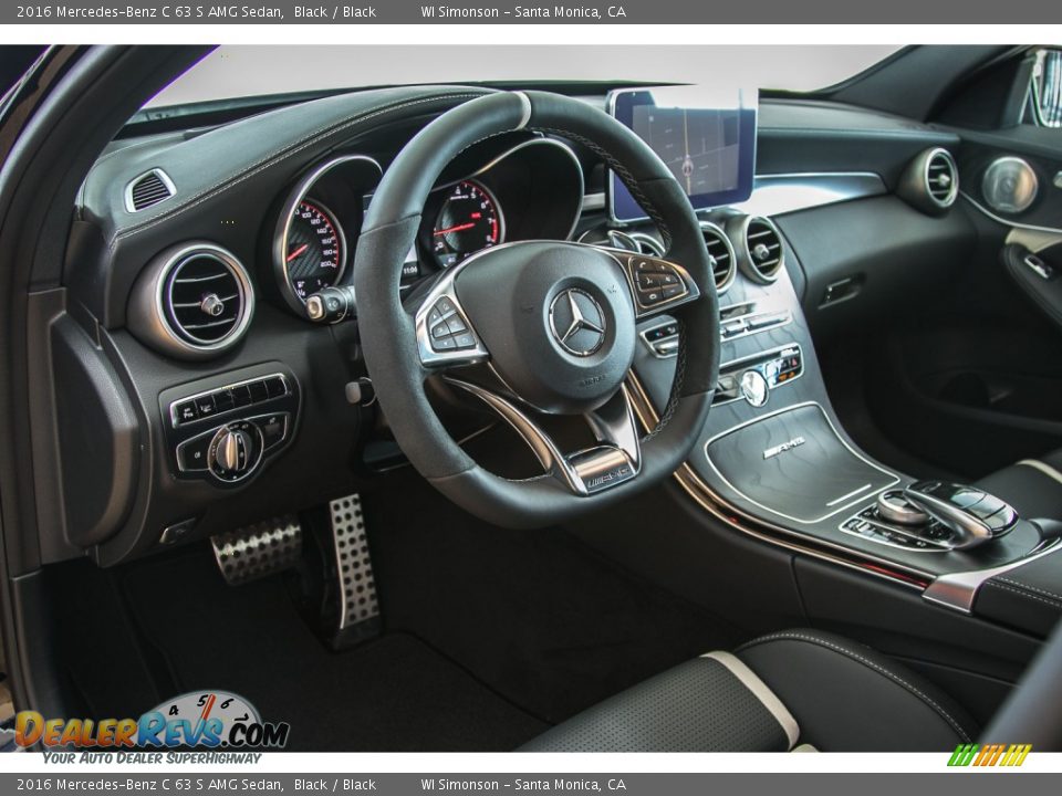 Black Interior - 2016 Mercedes-Benz C 63 S AMG Sedan Photo #6