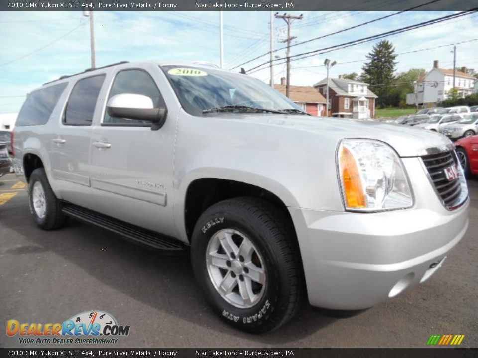2010 GMC Yukon XL SLT 4x4 Pure Silver Metallic / Ebony Photo #3