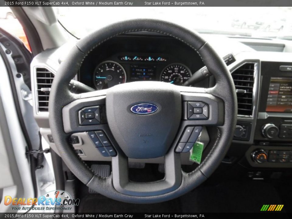 2015 Ford F150 XLT SuperCab 4x4 Oxford White / Medium Earth Gray Photo #16