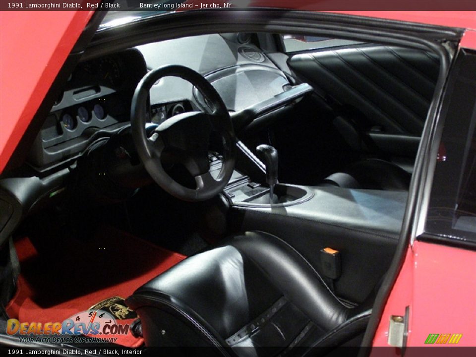 1991 Lamborghini Diablo, Red / Black, Interior - 1991 Lamborghini Diablo