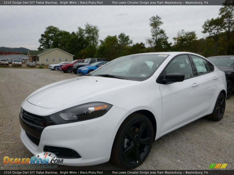 2016 Dodge Dart SXT Rallye Blacktop Bright White / Black/Ruby Red Photo #1