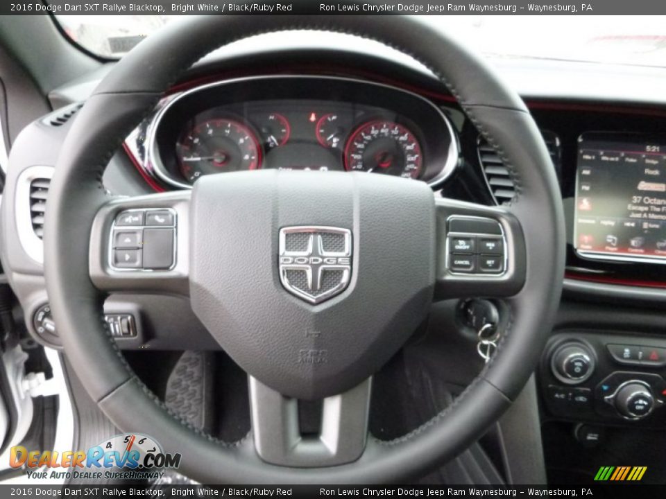 2016 Dodge Dart SXT Rallye Blacktop Bright White / Black/Ruby Red Photo #12