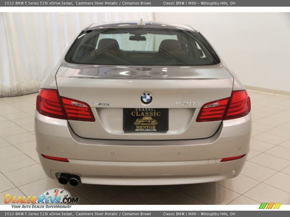 2013 BMW 5 Series 528i xDrive Sedan Cashmere Silver Metallic / Cinnamon Brown Photo #19
