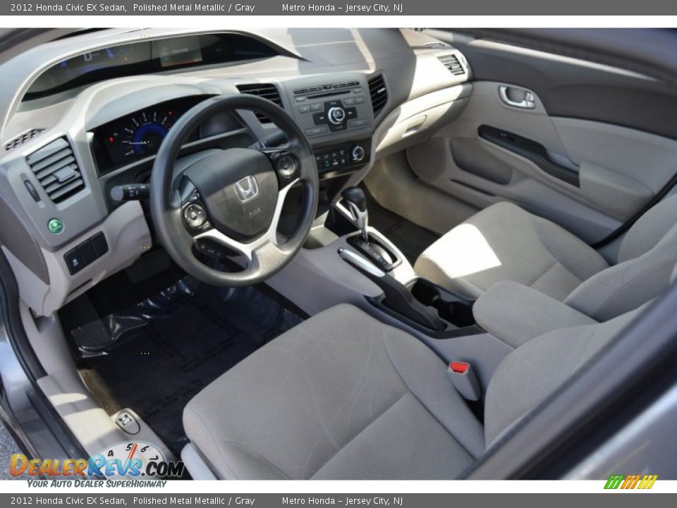2012 Honda Civic EX Sedan Polished Metal Metallic / Gray Photo #11