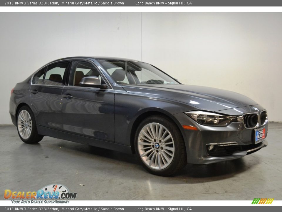 2013 BMW 3 Series 328i Sedan Mineral Grey Metallic / Saddle Brown Photo #2