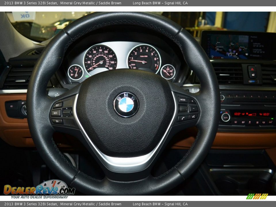 2013 BMW 3 Series 328i Sedan Mineral Grey Metallic / Saddle Brown Photo #24