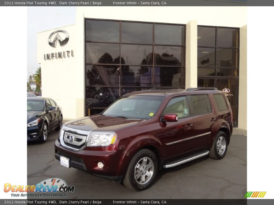 2011 Honda Pilot Touring 4WD Dark Cherry Pearl / Beige Photo #1
