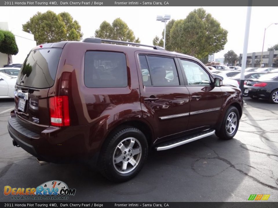 2011 Honda Pilot Touring 4WD Dark Cherry Pearl / Beige Photo #5