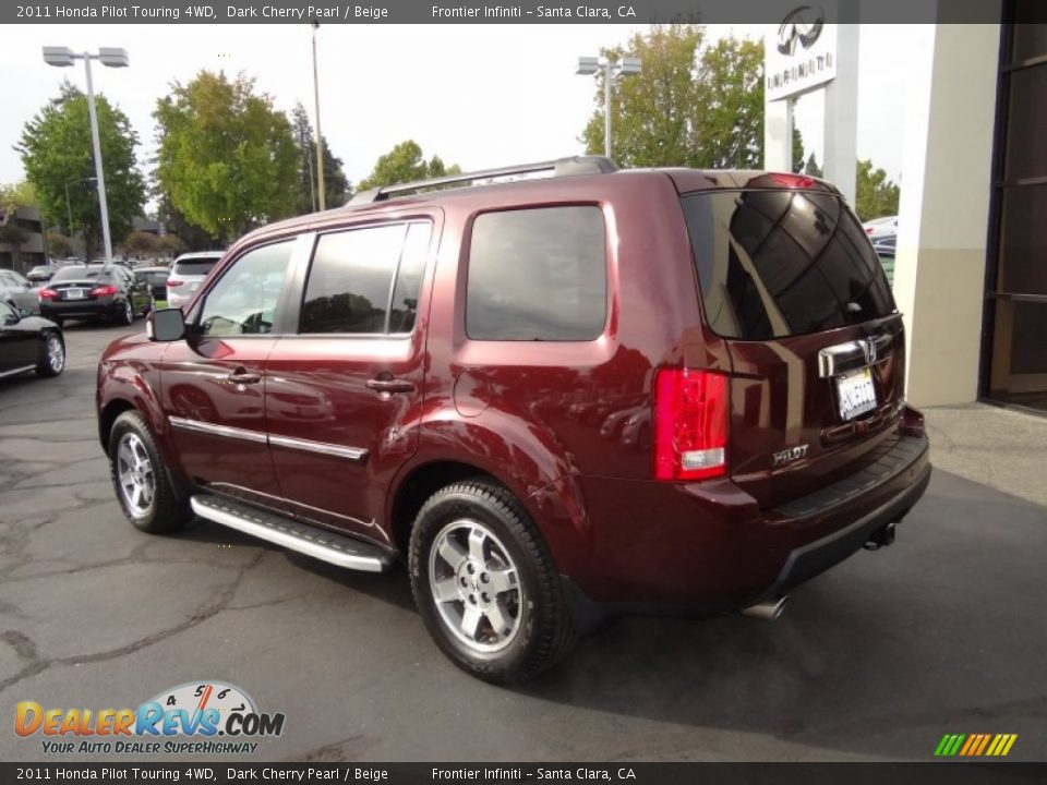 2011 Honda Pilot Touring 4WD Dark Cherry Pearl / Beige Photo #9