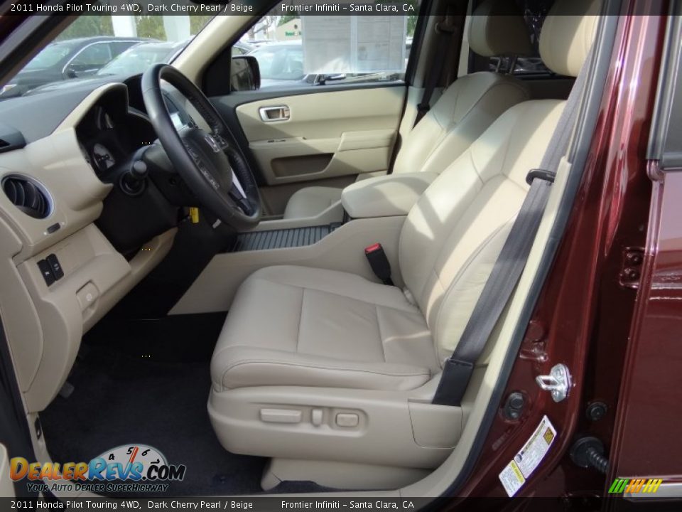 2011 Honda Pilot Touring 4WD Dark Cherry Pearl / Beige Photo #16