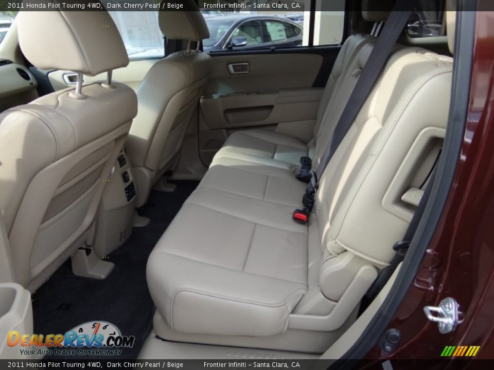 2011 Honda Pilot Touring 4WD Dark Cherry Pearl / Beige Photo #18