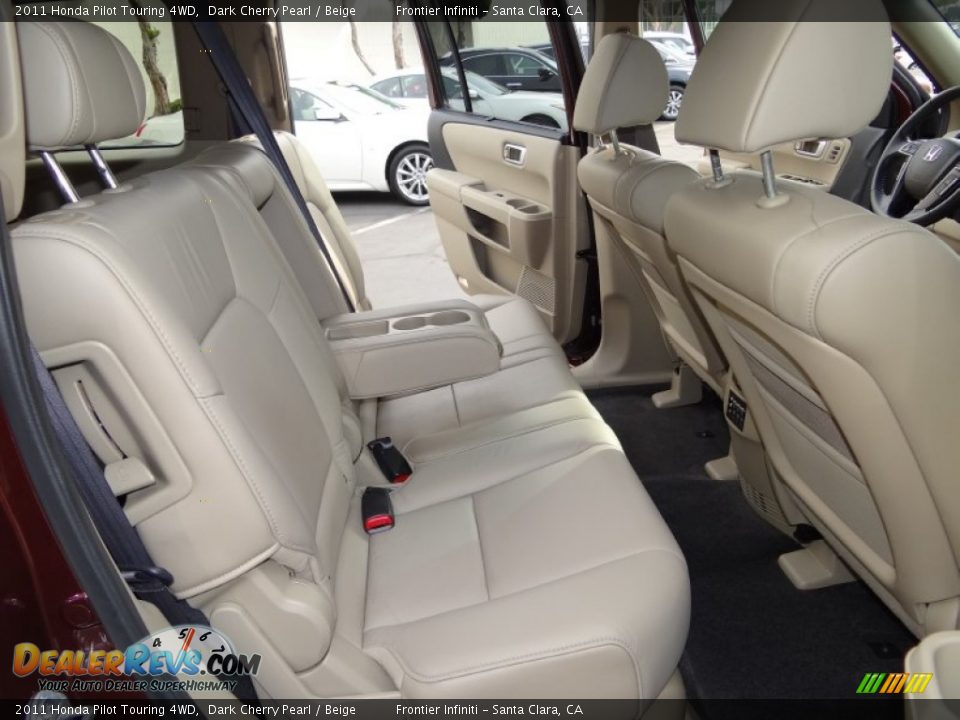 2011 Honda Pilot Touring 4WD Dark Cherry Pearl / Beige Photo #25