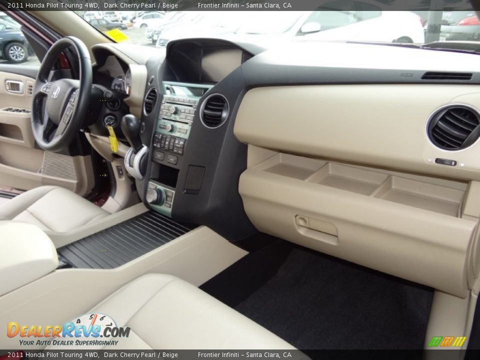 2011 Honda Pilot Touring 4WD Dark Cherry Pearl / Beige Photo #27