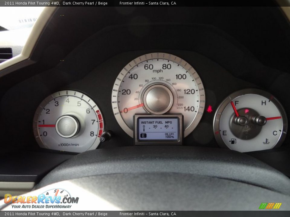 2011 Honda Pilot Touring 4WD Dark Cherry Pearl / Beige Photo #29