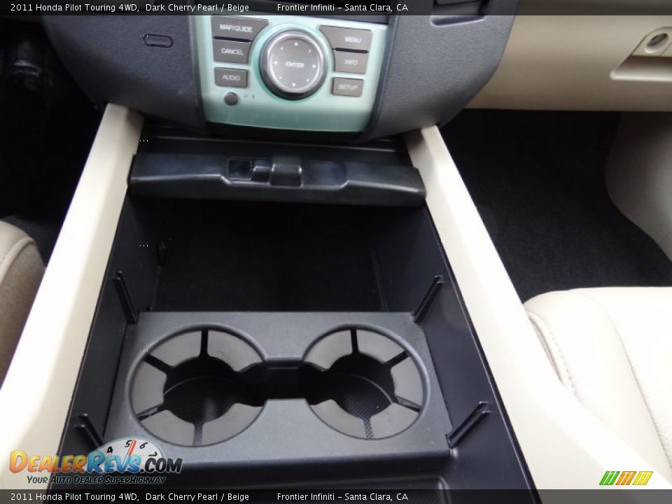 2011 Honda Pilot Touring 4WD Dark Cherry Pearl / Beige Photo #32