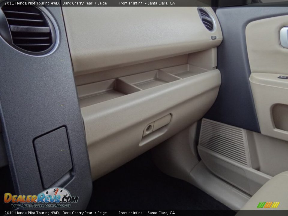 2011 Honda Pilot Touring 4WD Dark Cherry Pearl / Beige Photo #33
