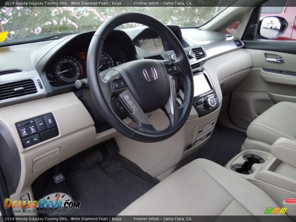 Beige Interior - 2014 Honda Odyssey Touring Elite Photo #23