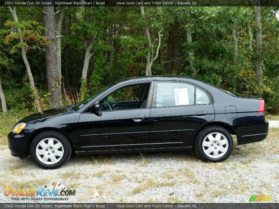 Nighthawk Black Pearl 2002 Honda Civic EX Sedan Photo #3