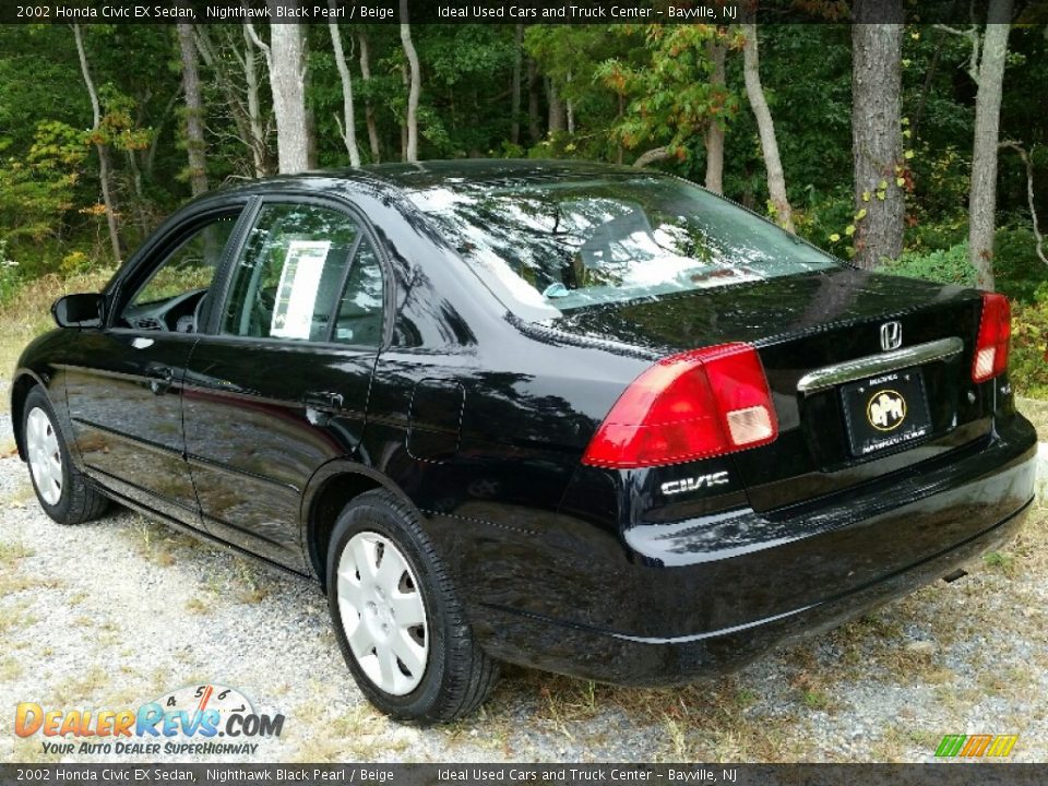 2002 Honda Civic EX Sedan Nighthawk Black Pearl / Beige Photo #4