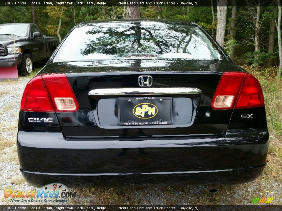 2002 Honda Civic EX Sedan Nighthawk Black Pearl / Beige Photo #5