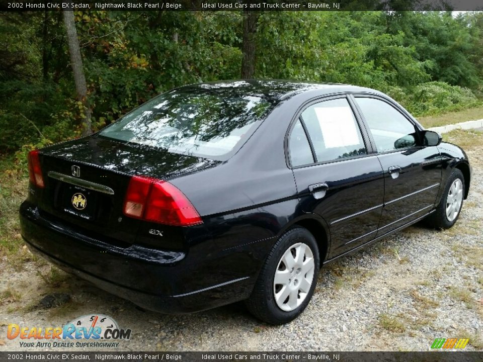 2002 Honda Civic EX Sedan Nighthawk Black Pearl / Beige Photo #6