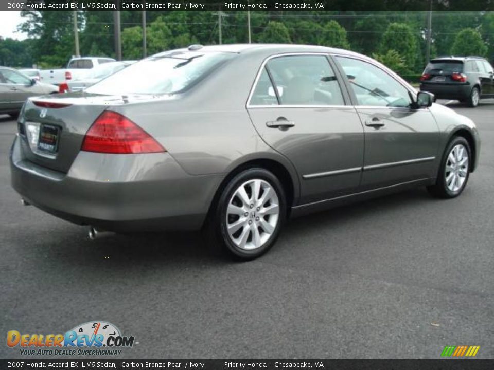 2007 Honda Accord EX-L V6 Sedan Carbon Bronze Pearl / Ivory Photo #6