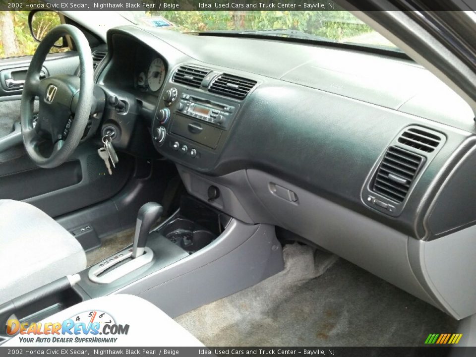 2002 Honda Civic EX Sedan Nighthawk Black Pearl / Beige Photo #9
