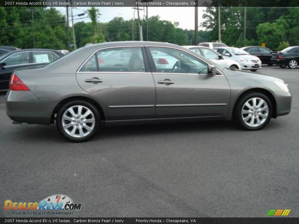 2007 Honda Accord EX-L V6 Sedan Carbon Bronze Pearl / Ivory Photo #7