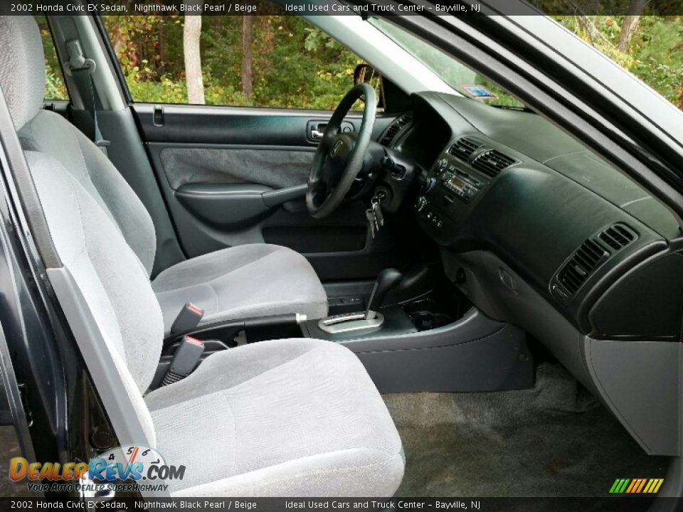 2002 Honda Civic EX Sedan Nighthawk Black Pearl / Beige Photo #10