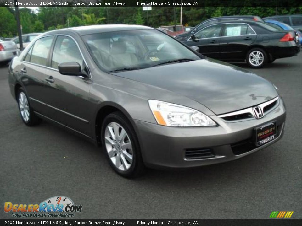 2007 Honda Accord EX-L V6 Sedan Carbon Bronze Pearl / Ivory Photo #8