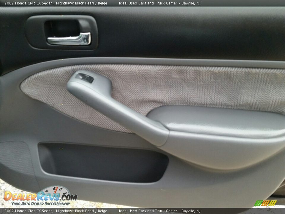 2002 Honda Civic EX Sedan Nighthawk Black Pearl / Beige Photo #13