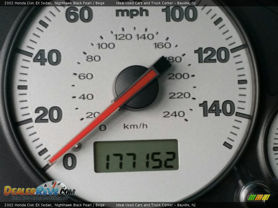 2002 Honda Civic EX Sedan Nighthawk Black Pearl / Beige Photo #15