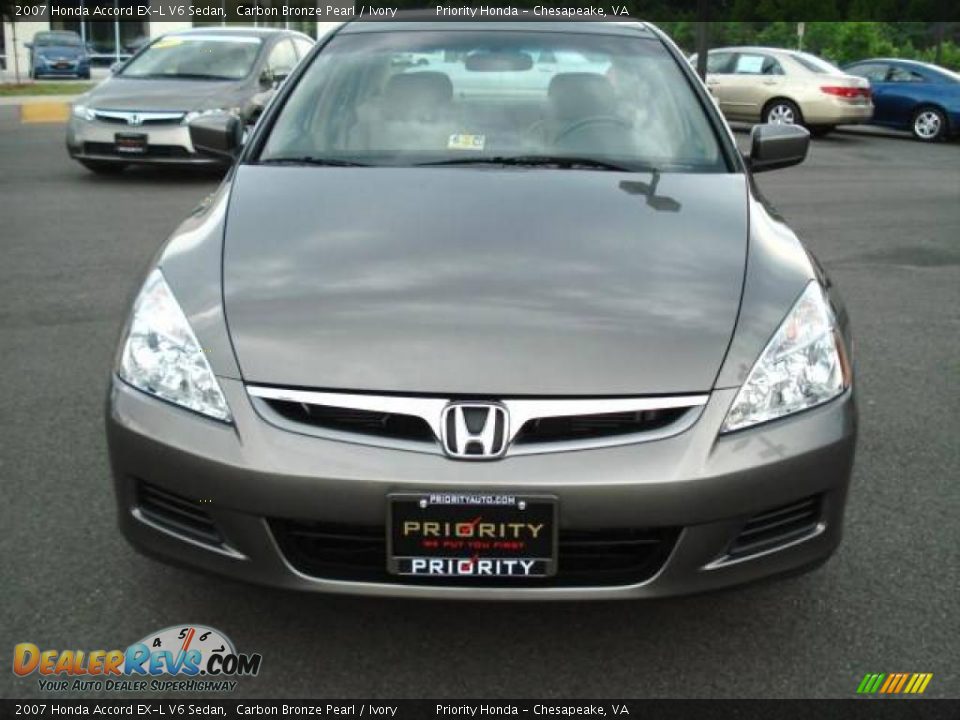 2007 Honda Accord EX-L V6 Sedan Carbon Bronze Pearl / Ivory Photo #9