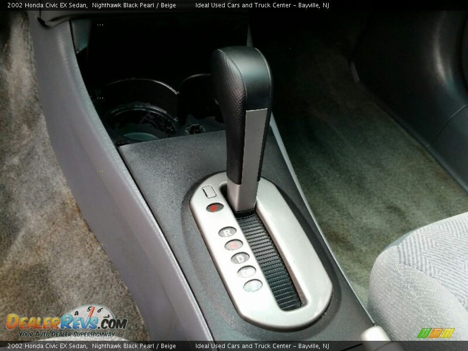 2002 Honda Civic EX Sedan Nighthawk Black Pearl / Beige Photo #18