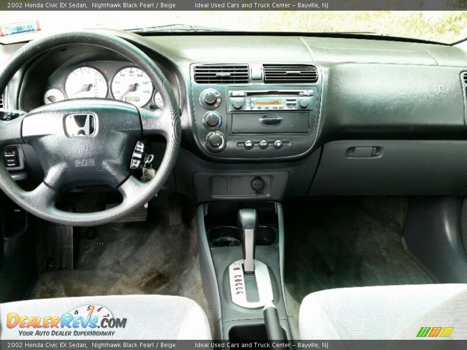 2002 Honda Civic EX Sedan Nighthawk Black Pearl / Beige Photo #19