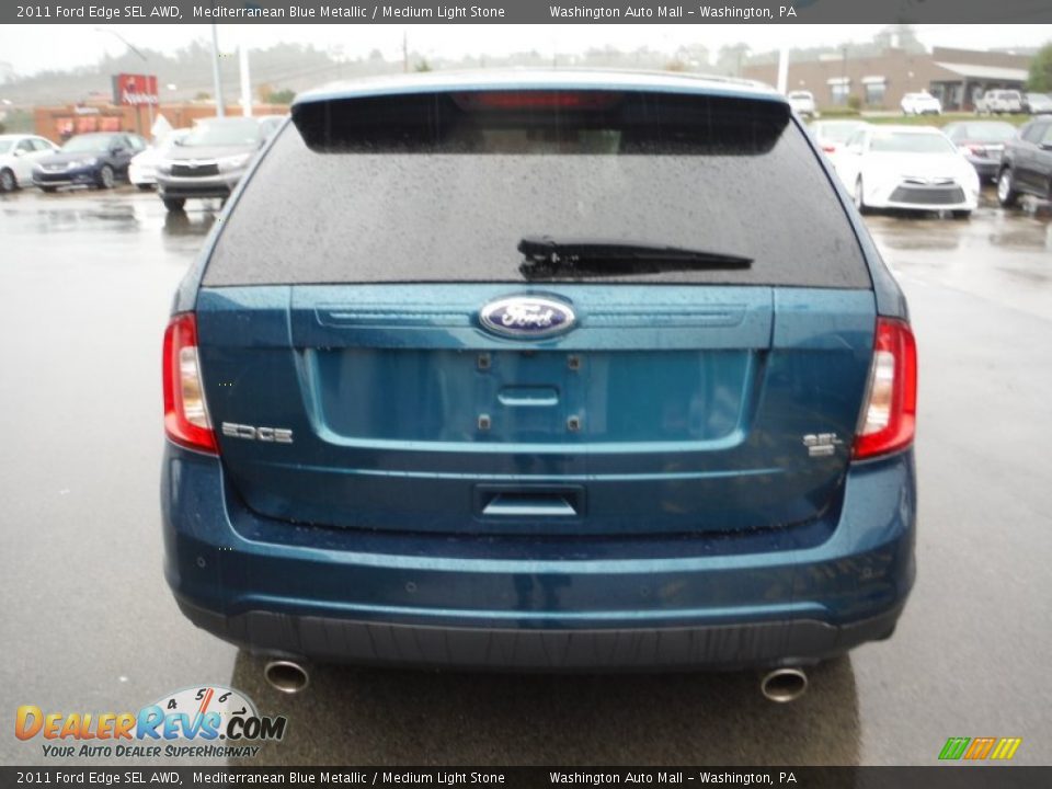 2011 Ford Edge SEL AWD Mediterranean Blue Metallic / Medium Light Stone Photo #8