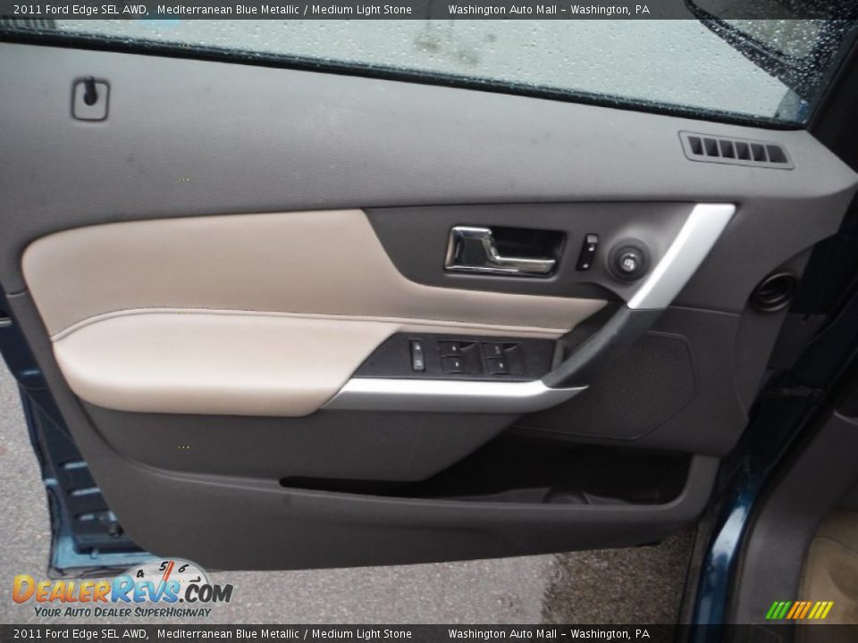 2011 Ford Edge SEL AWD Mediterranean Blue Metallic / Medium Light Stone Photo #12