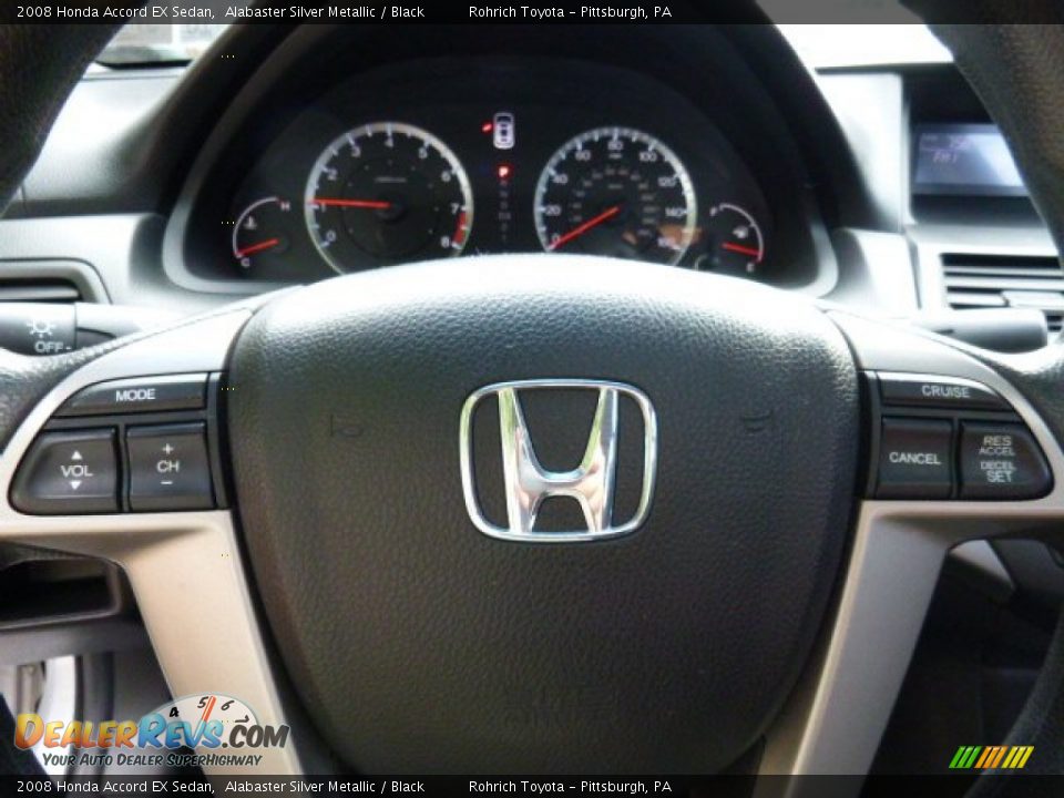 2008 Honda Accord EX Sedan Alabaster Silver Metallic / Black Photo #22