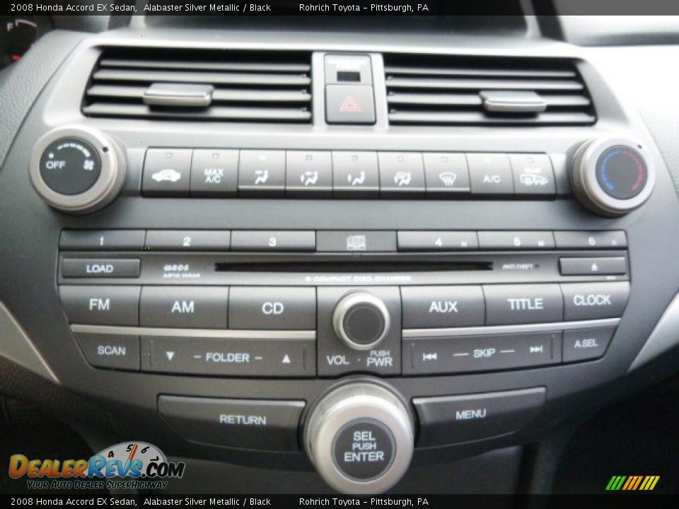 2008 Honda Accord EX Sedan Alabaster Silver Metallic / Black Photo #24