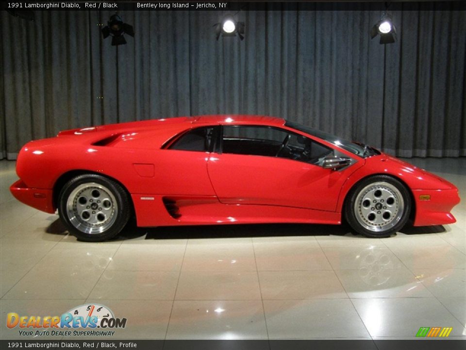 1991 Lamborghini Diablo, Red / Black, Profile - 1991 Lamborghini Diablo