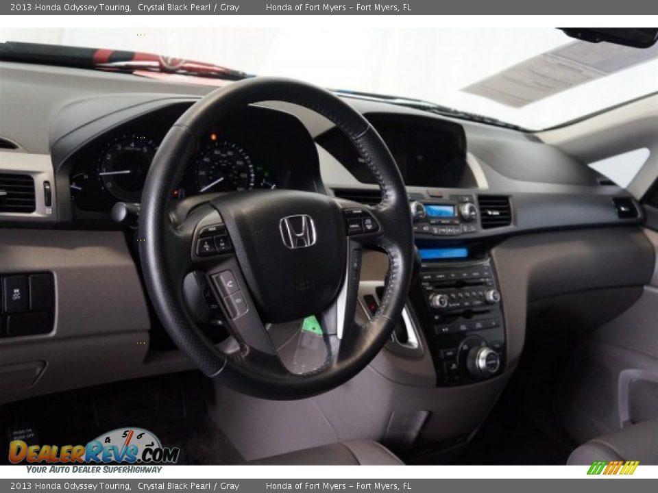 2013 Honda Odyssey Touring Crystal Black Pearl / Gray Photo #13