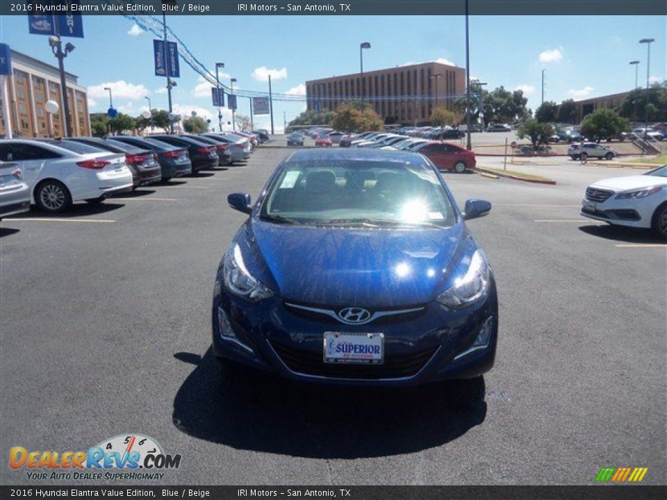 2016 Hyundai Elantra Value Edition Blue / Beige Photo #4