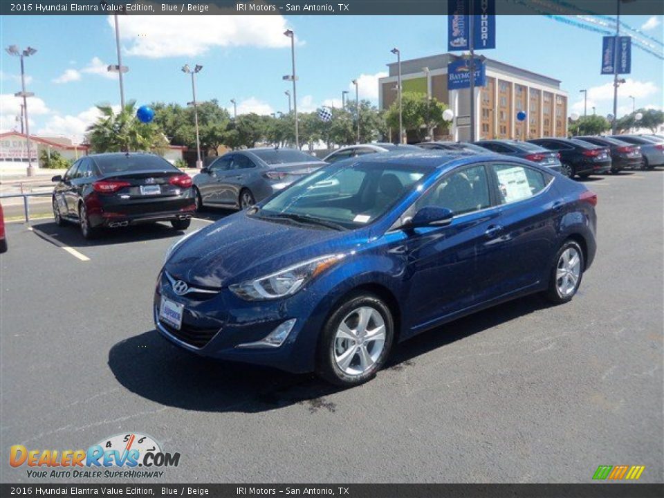 2016 Hyundai Elantra Value Edition Blue / Beige Photo #5