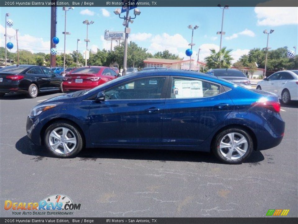 2016 Hyundai Elantra Value Edition Blue / Beige Photo #7
